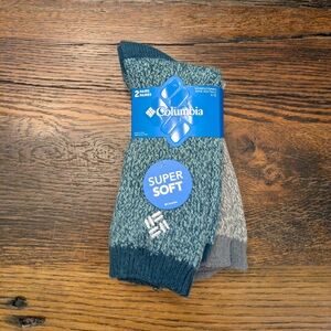 Columbia Men's Super Soft Socks - Blue and Gray